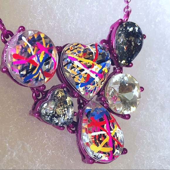 Betsey Johnson East Harlem Shuffle Heart Bib NWT - Picture 5 of 6